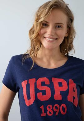 Kadın Lacivert Bisiklet Yaka T-Shirt - 50204160021