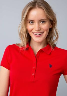 Kadın Kırmızı Polo Yaka T-Shirt - 50204742051