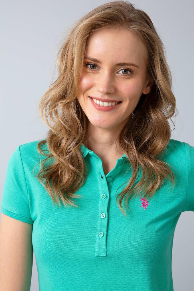 Kadın Yeşil Polo Yaka T-Shirt