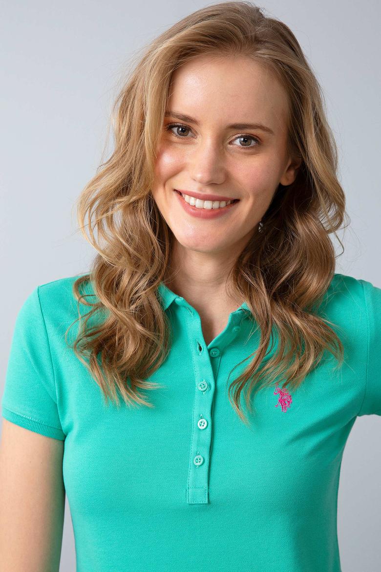 Kadın Yeşil Polo Yaka T-Shirt