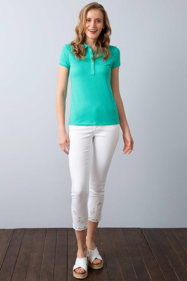 Kadın Yeşil Polo Yaka T-Shirt - 50204742041