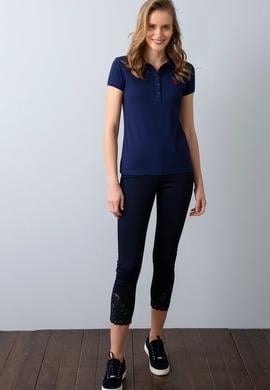 Kadın Lacivert Polo Yaka T-Shirt - 50204742085