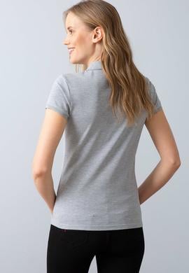 Kadın Gri Polo Yaka T-Shirt - 50204742055