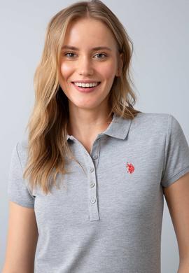 Kadın Gri Polo Yaka T-Shirt - 50204742055