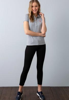 Kadın Gri Polo Yaka T-Shirt - 50204742055