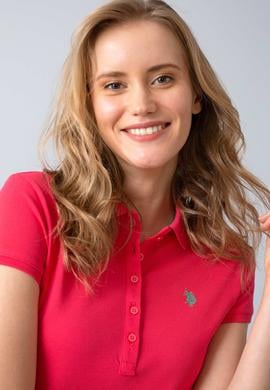 Kadın Pembe Polo Yaka T-Shirt - 50204742107