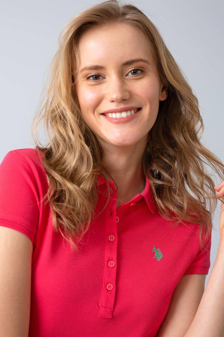 Kadın Pembe Polo Yaka T-Shirt