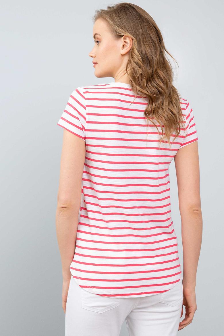 Kadın Pembe V - Yaka T-Shirt - 50204832043