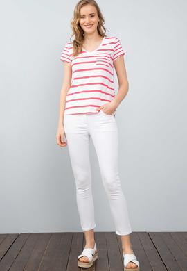 Kadın Pembe V - Yaka T-Shirt - 50204832043