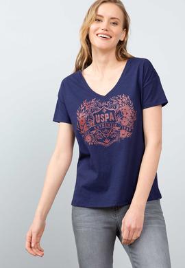 Kadın Lacivert V - Yaka T-Shirt - 50204842006