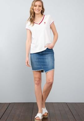 Kadın Beyaz V - Yaka T-Shirt - 50204845006