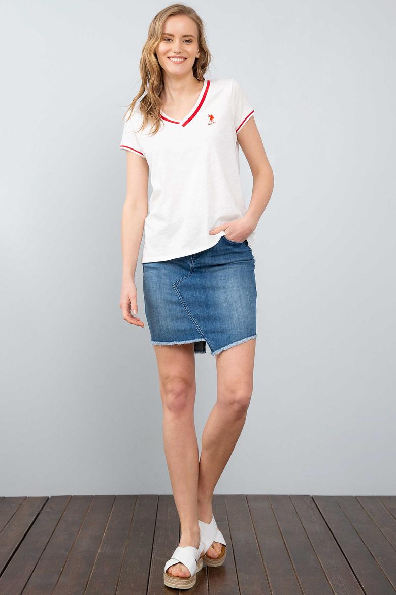 Kadın Beyaz V - Yaka T-Shirt - 50204845006