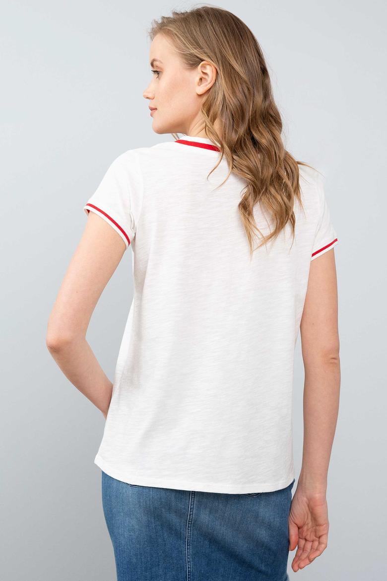 Kadın Beyaz V - Yaka T-Shirt - 50204845006