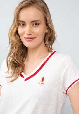 Kadın Beyaz V - Yaka T-Shirt - 50204845006