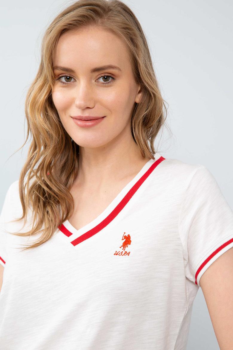 Kadın Beyaz V - Yaka T-Shirt - 50204845006