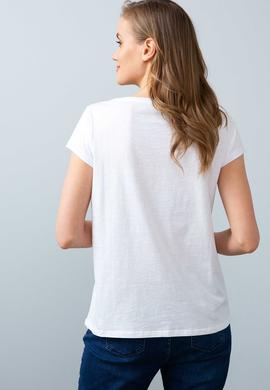 Kadın Beyaz Bisiklet Yaka T-Shirt - 50204847007