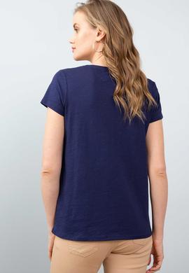 Kadın Lacivert Bisiklet Yaka T-Shirt - 50204903004