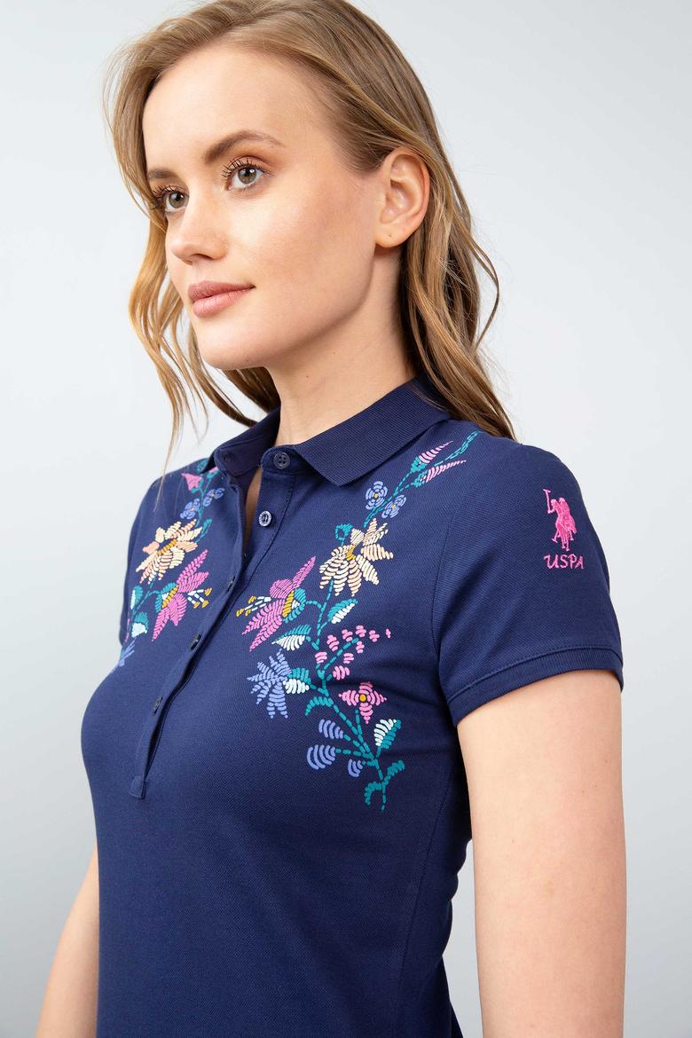 Kadın Lacivert Polo Yaka T-Shirt