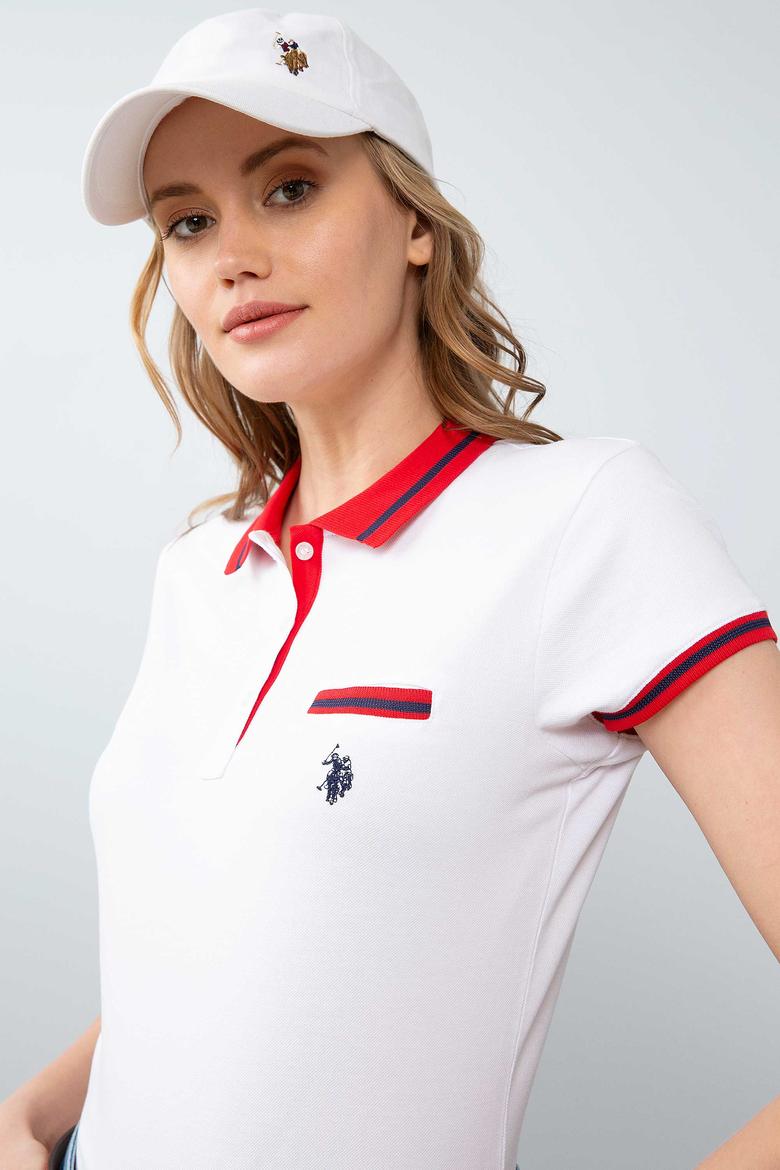 Kadın Beyaz Polo Yaka T-Shirt