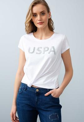 Kadın Beyaz Bisiklet Yaka T-Shirt - 50204916005