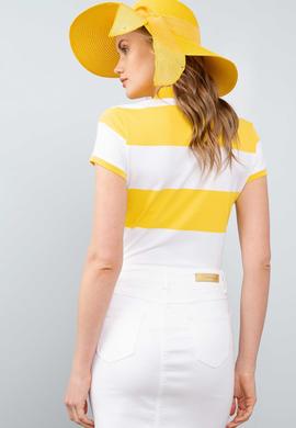 Kadın Sarı Polo Yaka T-Shirt - 50204926024