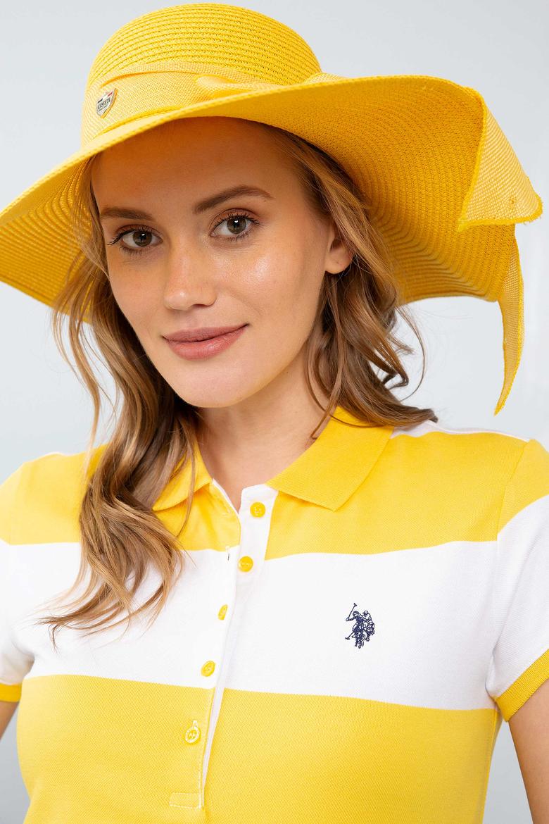 Kadın Sarı Polo Yaka T-Shirt