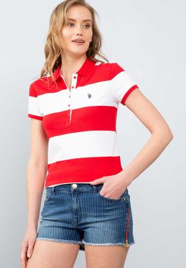 Kadın Kırmızı Polo Yaka T-Shirt - 50204926039