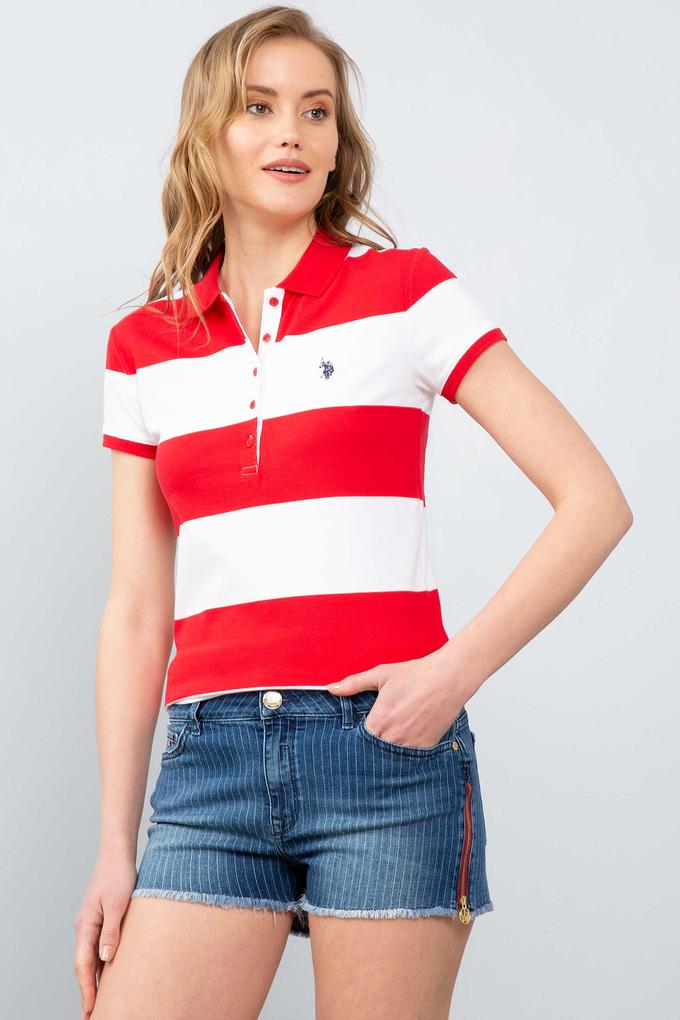 Kadın Kırmızı Polo Yaka T-Shirt