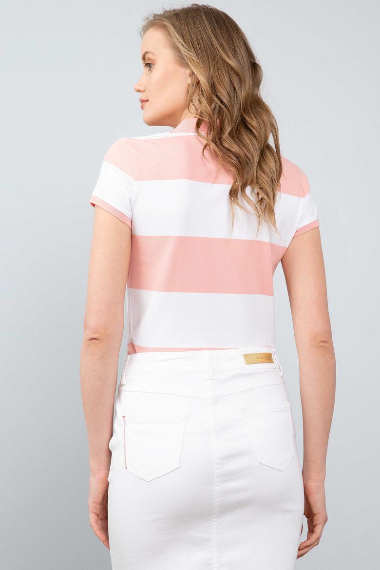 Kadın Pembe Polo Yaka T-Shirt - 50204926032