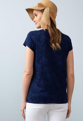 Kadın Lacivert Bisiklet Yaka T-Shirt - 50205183005