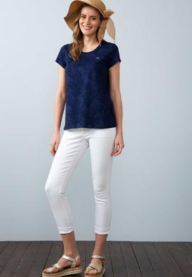 Kadın Lacivert Bisiklet Yaka T-Shirt - 50205183005