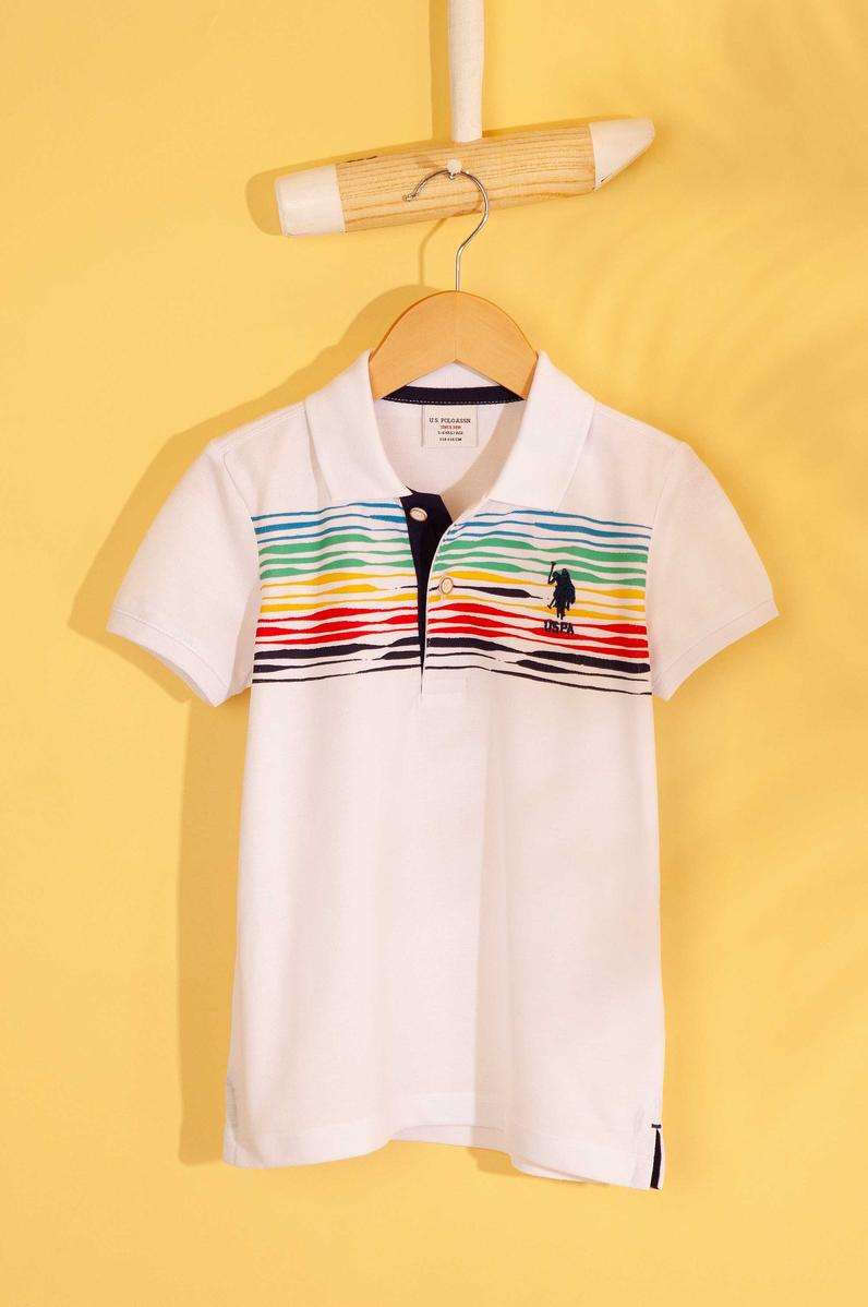 Erkek Çocuk Beyaz Polo Yaka Tişört