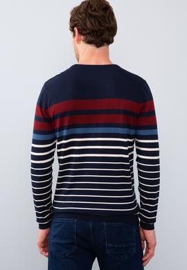 Erkek Lacivert Bisiklet Yaka Triko Kazak - 50205663008