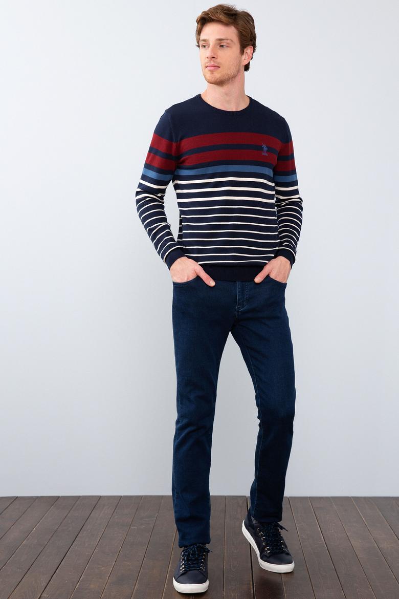 Erkek Lacivert Bisiklet Yaka Triko Kazak - 50205663008