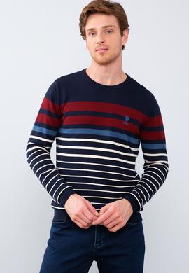 Erkek Lacivert Bisiklet Yaka Triko Kazak - 50205663008