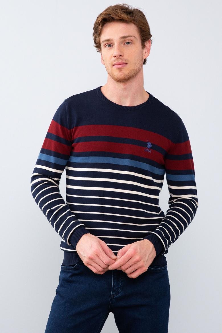 Erkek Lacivert Bisiklet Yaka Triko Kazak