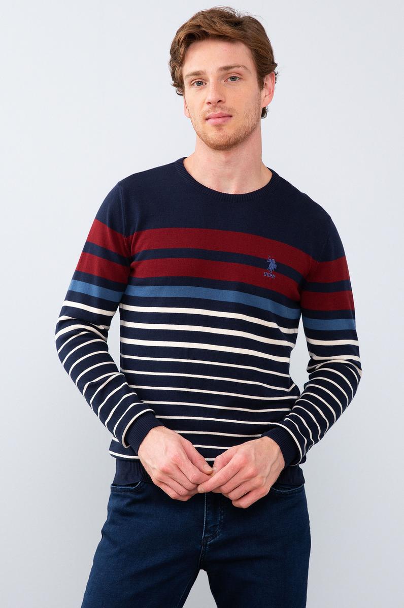 Erkek Lacivert Bisiklet Yaka Triko Kazak