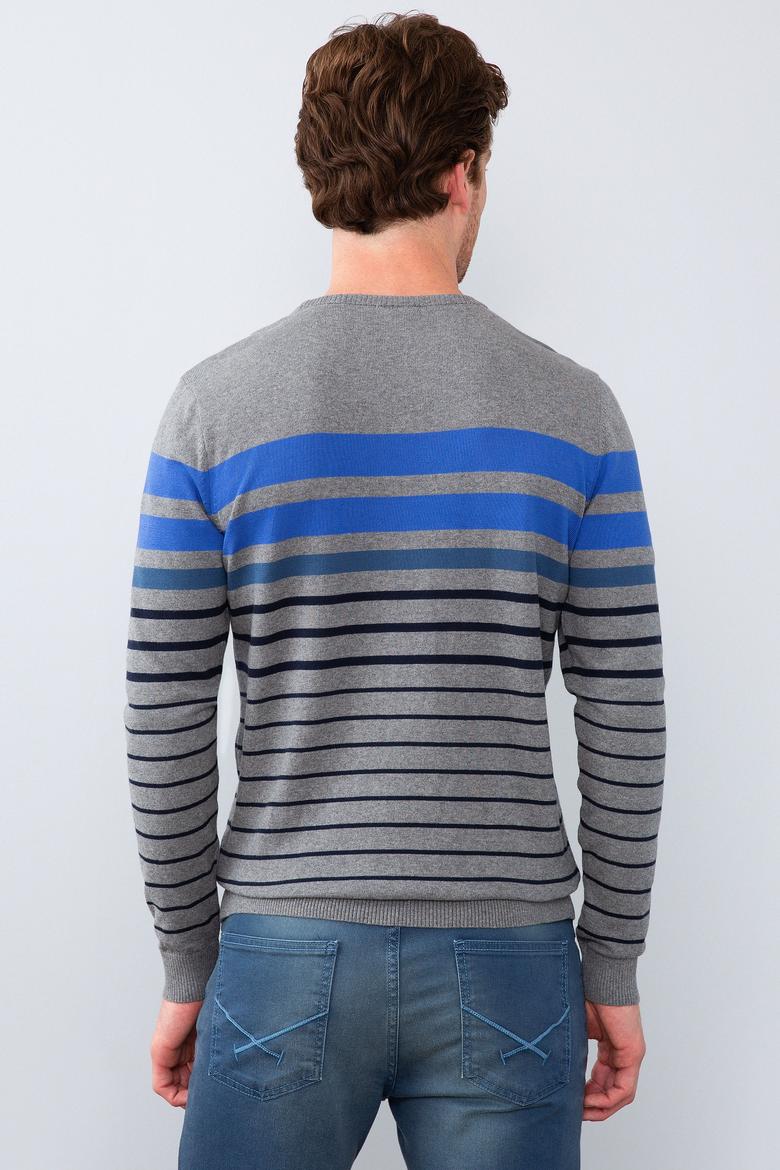 Erkek Gri Melanj Bisiklet Yaka Triko Kazak - 50205663016