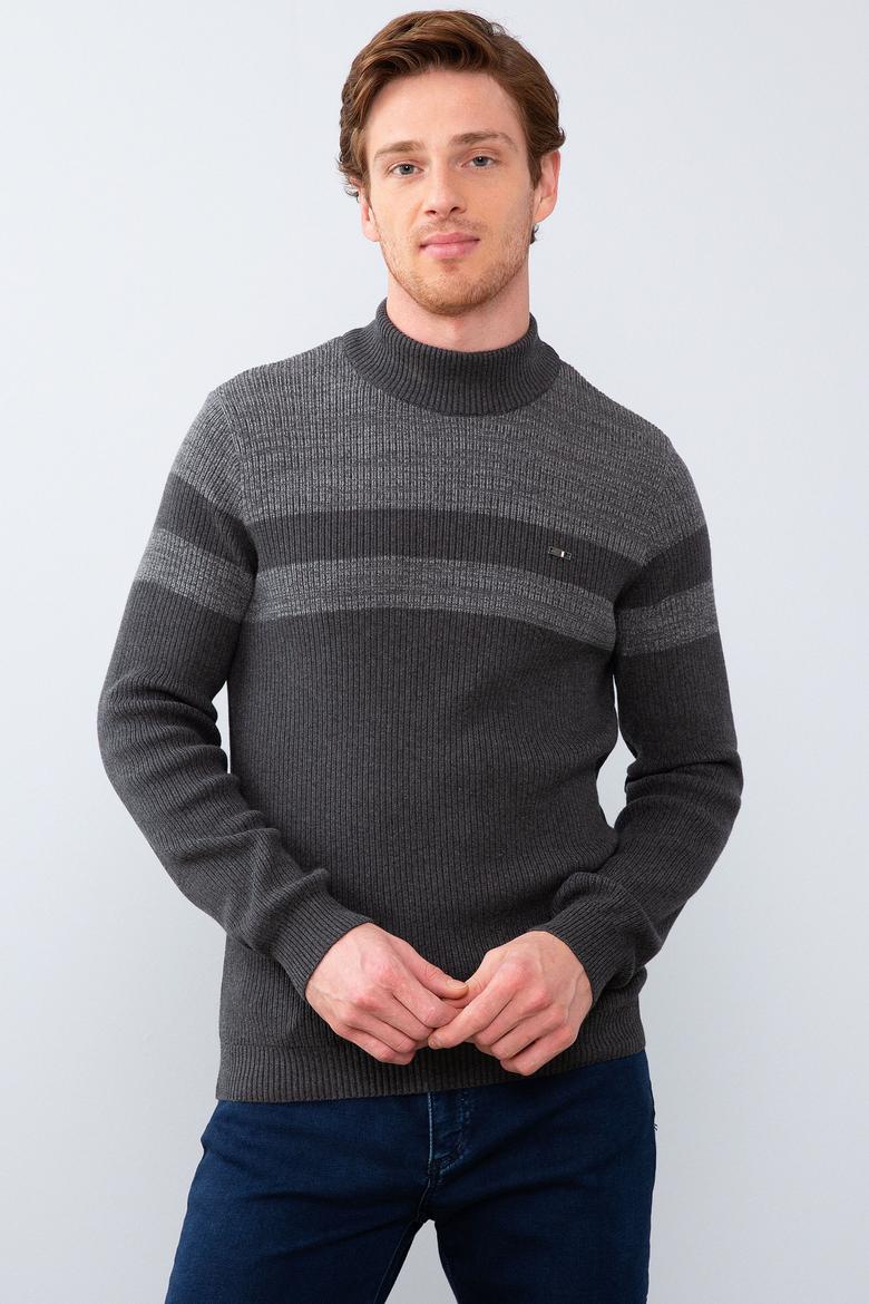 Erkek Antrasit Melanj Kazak - 50205668018