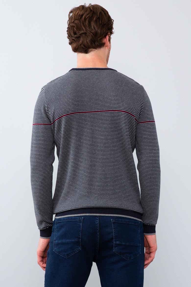 Erkek Gri Melanj Bisiklet Yaka Triko Kazak - 50205685014