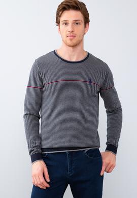 Erkek Gri Melanj Bisiklet Yaka Triko Kazak - 50205685014