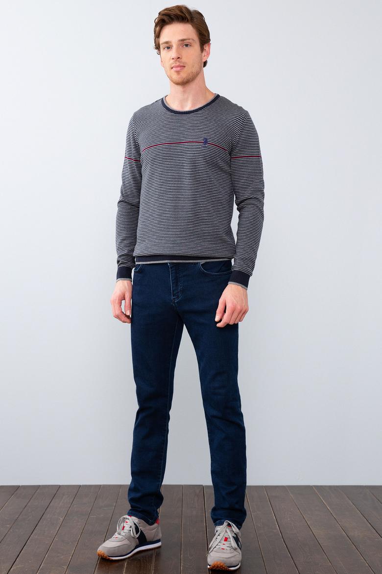 Erkek Gri Melanj Bisiklet Yaka Triko Kazak - 50205685014