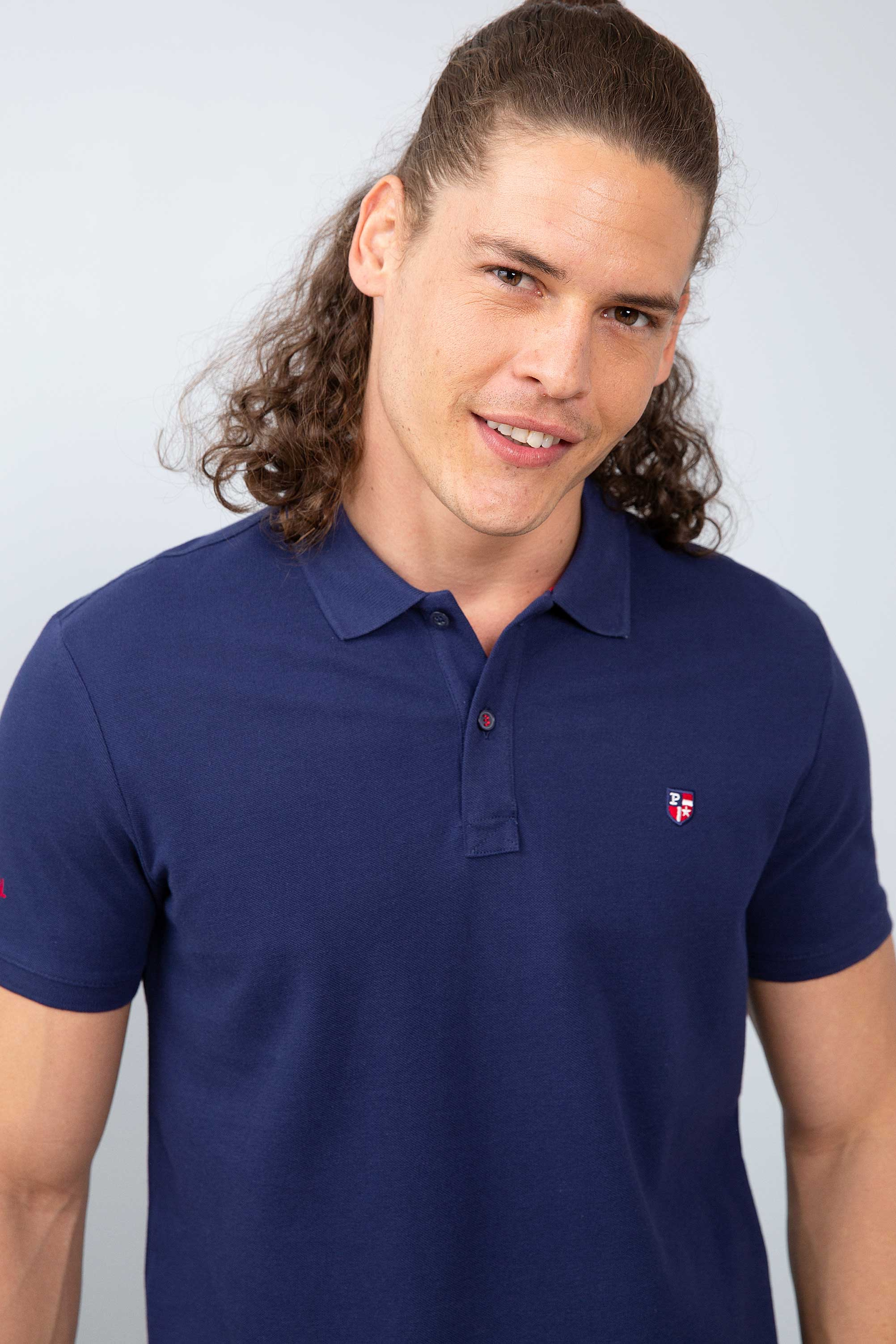Erkek Lacivert Polo Yaka T-Shirt Basic