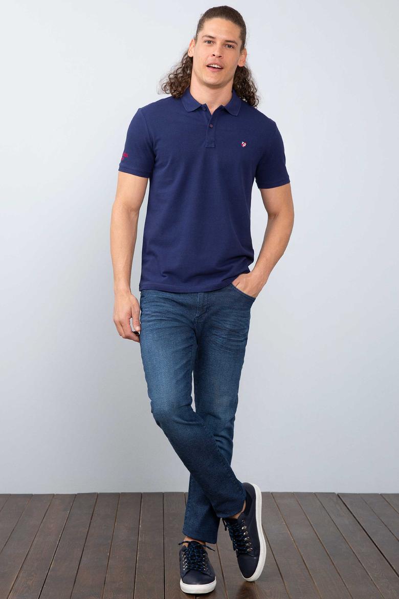 Erkek Lacivert Polo Yaka T-Shirt Basic - 50206182029