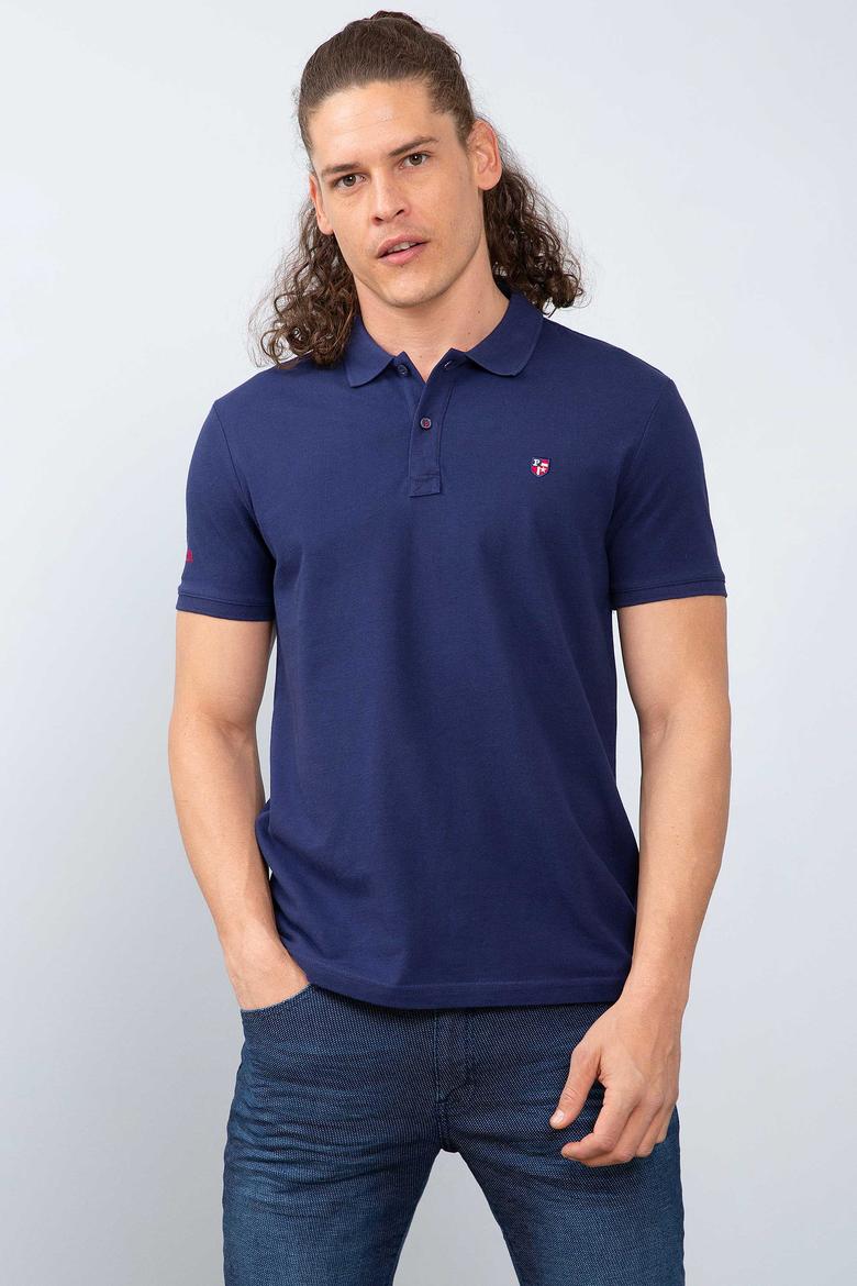 Erkek Lacivert Polo Yaka T-Shirt Basic