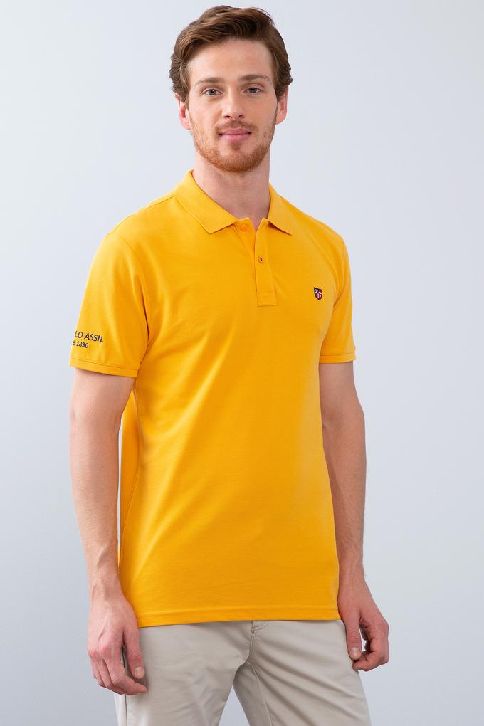 Erkek Koyu Sarı  Polo Yaka T-Shirt Basic
