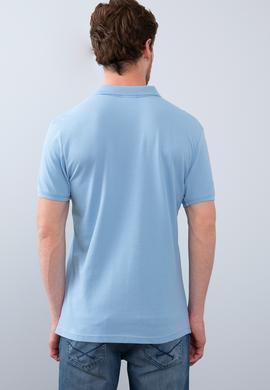 Erkek Mavi Polo Yaka T-Shirt Basic - 50206182089