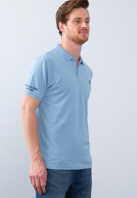 Erkek Mavi Polo Yaka T-Shirt Basic - 50206182089