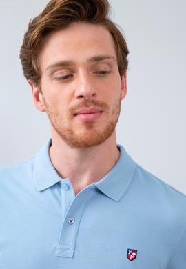 Erkek Mavi Polo Yaka T-Shirt Basic - 50206182089