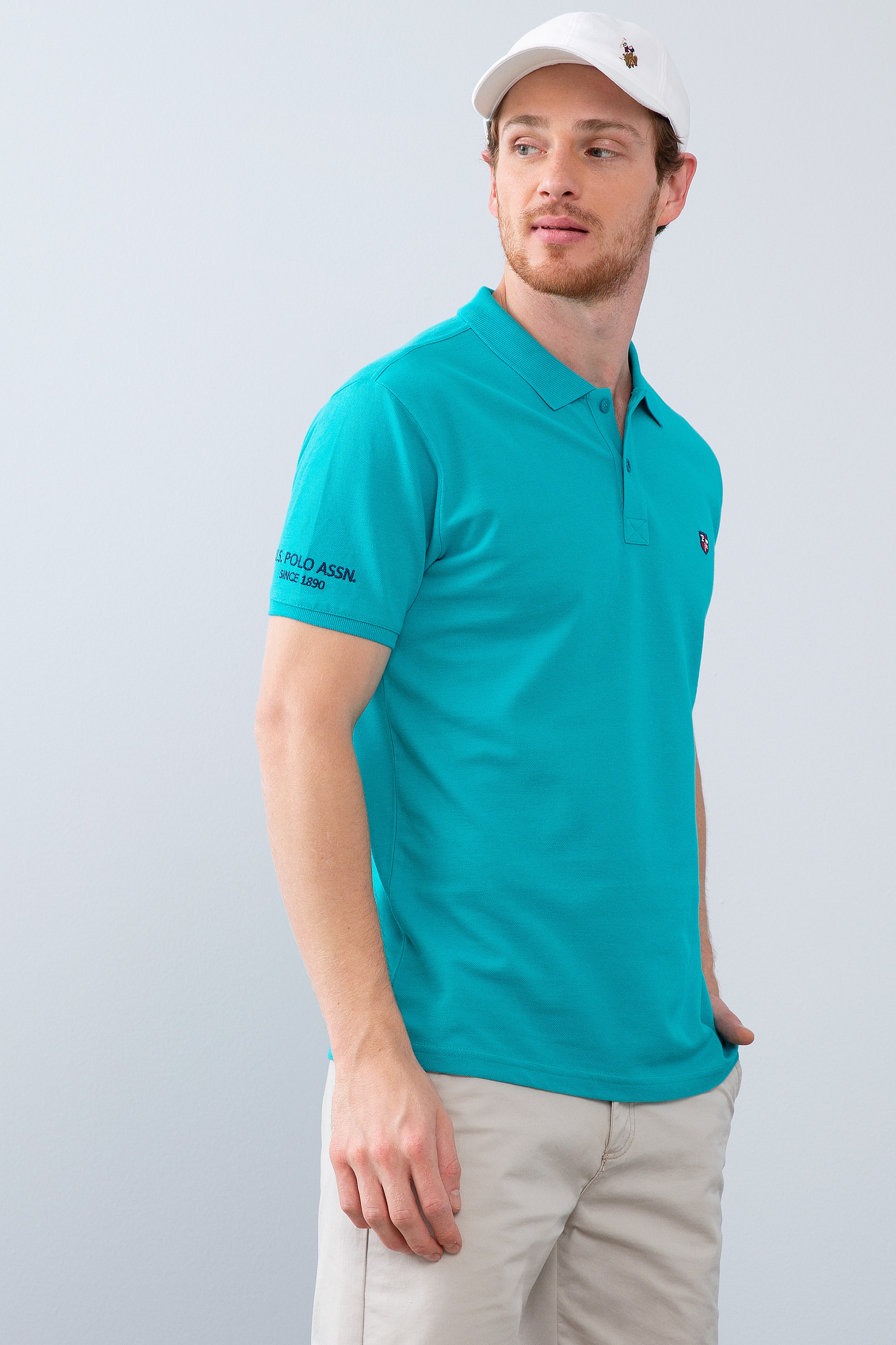 Erkek Aqua Polo Yaka T-Shirt Basic